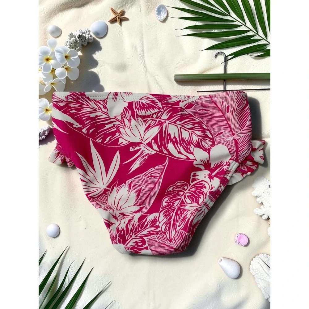 Janie and Jack Tropical Floral Ruffle Rash Guard Swimsuit Set 2T